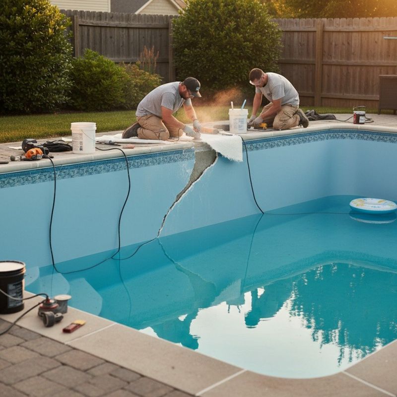 Pool Patio Crack Repair